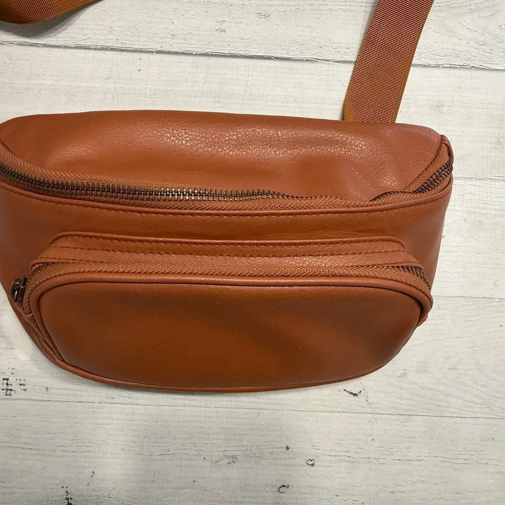 Kibou Vegan Premium Leather Fanny Pack Diaper Bag With Detachable Changing pad